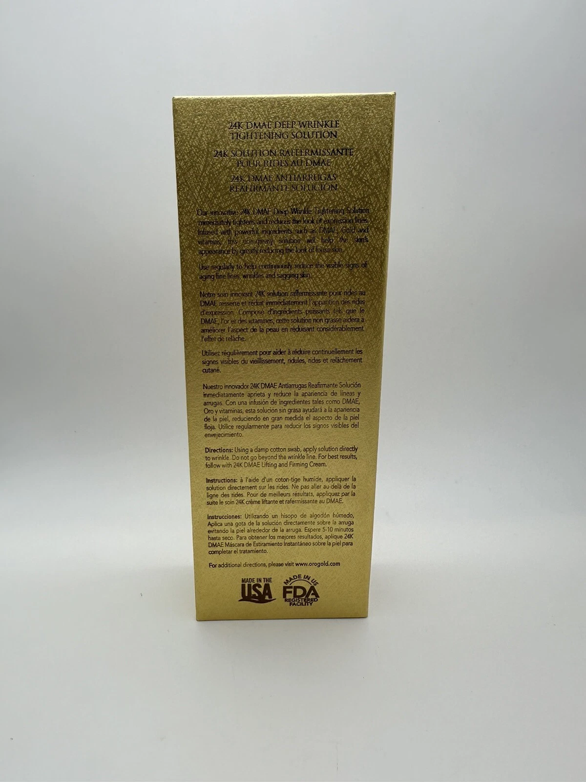 OROGOLD 24K DMAE Deep Wrinkle Tighteing Solution 12g/0.42oz NEW, view 3