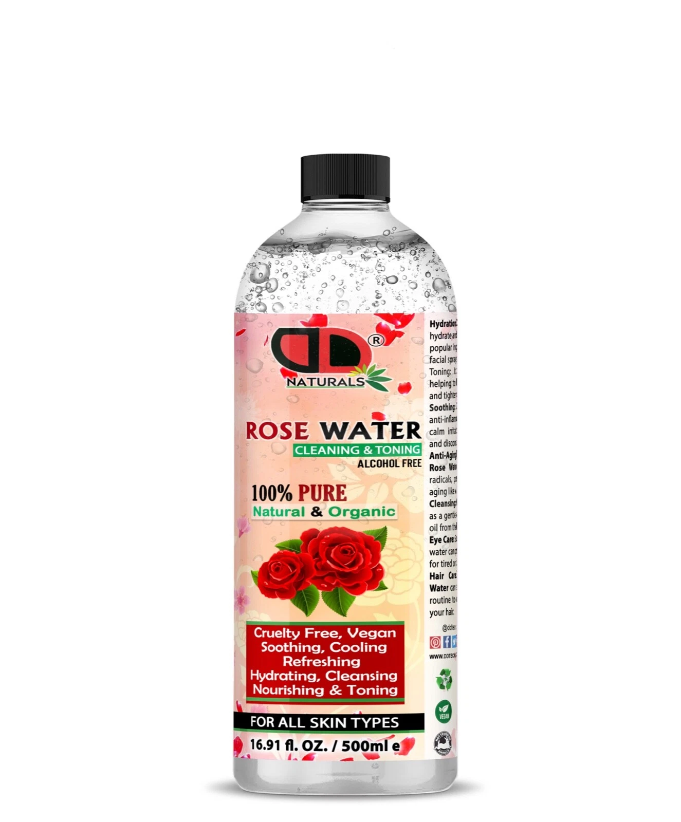 100% Pure Natural Organic Rose Water Toner Cleanser, Moisturiser For Fresh Face, view 15