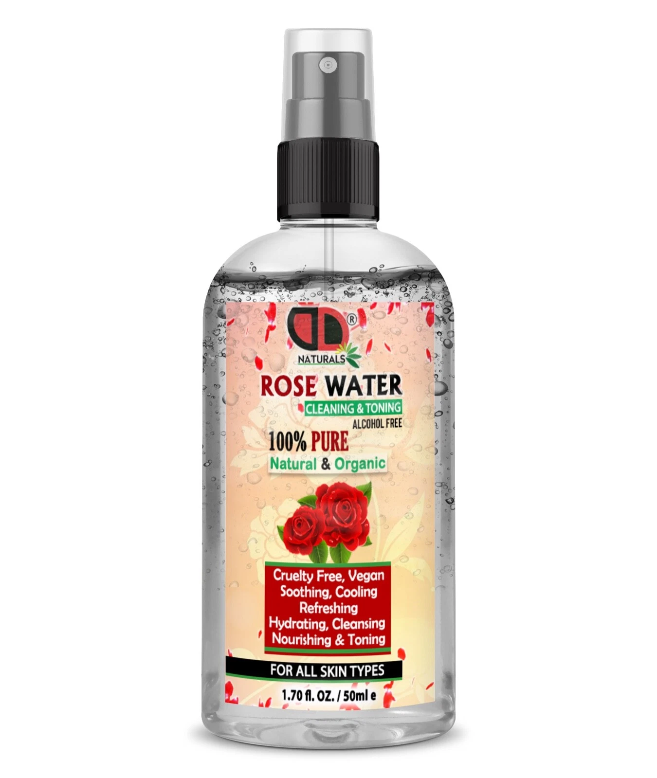 100% Pure Natural Organic Rose Water Toner Cleanser, Moisturiser For Fresh Face, view 8