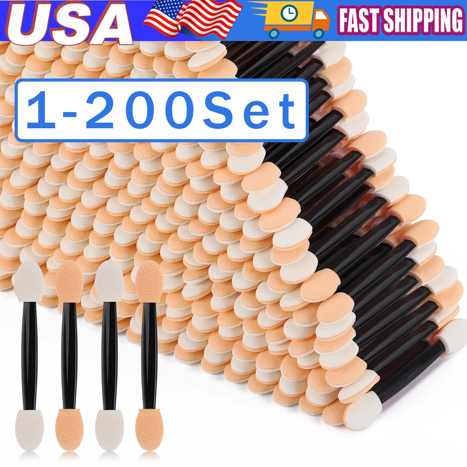 30Pcs Disposable Eyeshadow Brush, Double Ended Sponge Eye Shadow Applicator