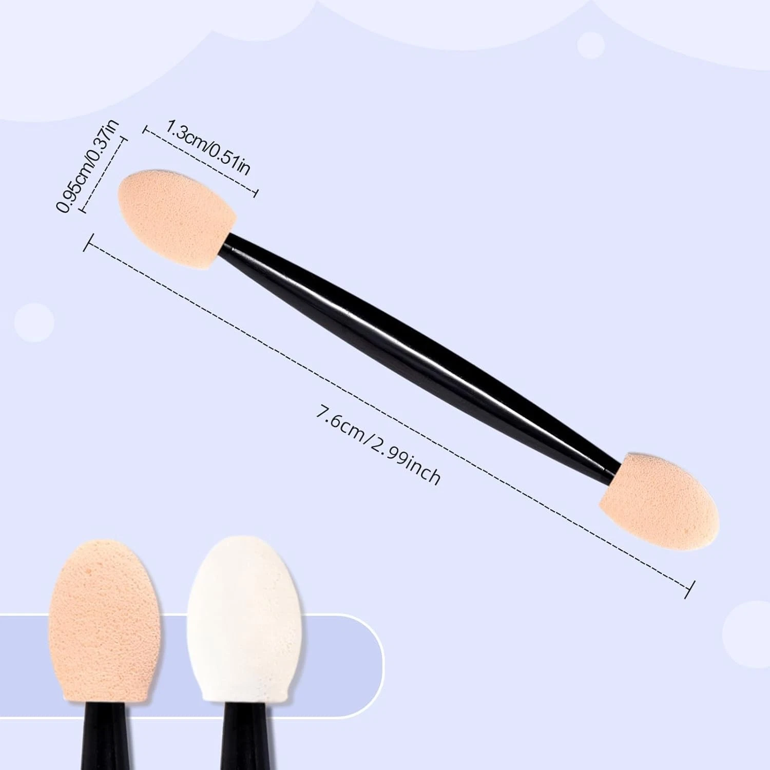30Pcs Disposable Eyeshadow Brush, Double Ended Sponge Eye Shadow Applicator, view 11