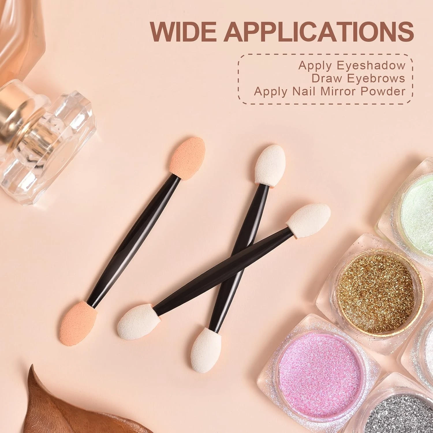 30Pcs Disposable Eyeshadow Brush, Double Ended Sponge Eye Shadow Applicator, view 7