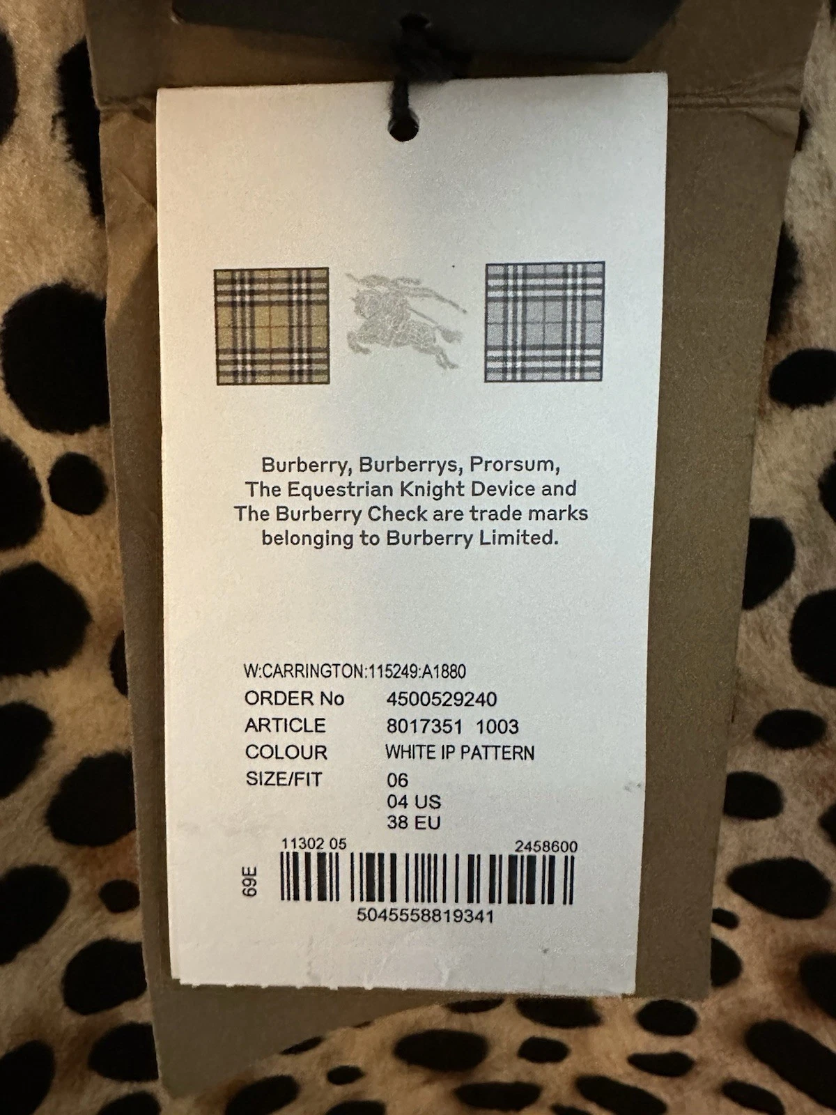 Burberry Carrington Car Coat Animal Print US Size 4 New with Tags, view 9