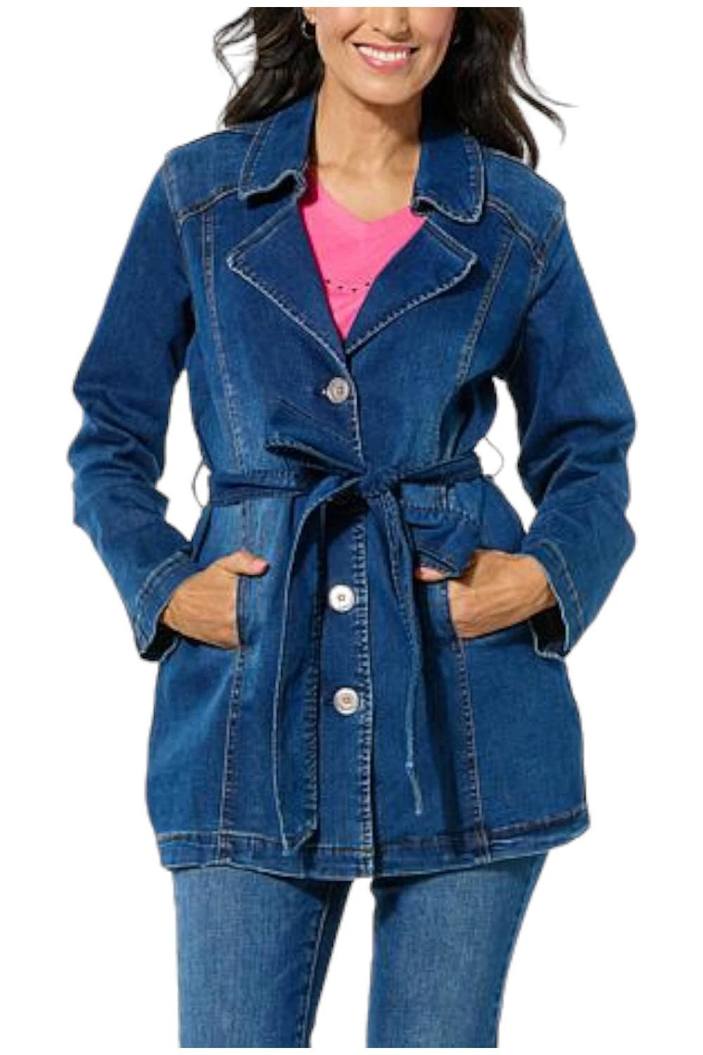 DG2 by Diane Gilman New Classic Stretch Denim City Jacket Midtone