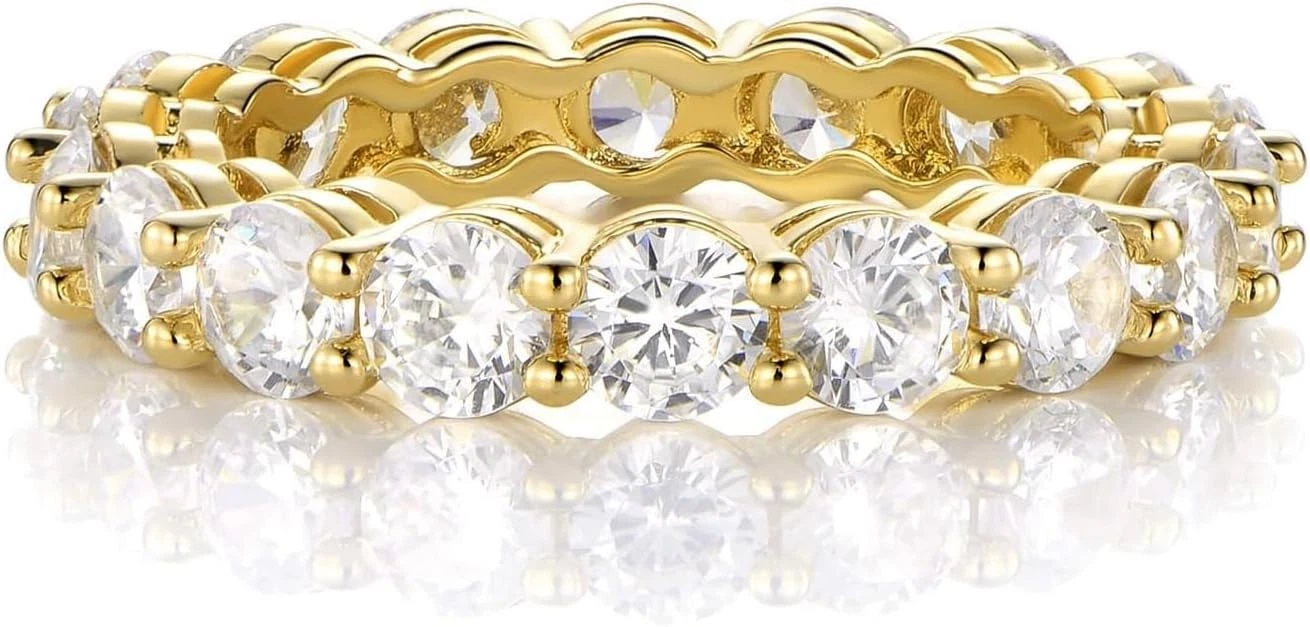 Captivating 18K Gold Plated Tennis Jewelry Set - Necklace, Bracelet & Earrings, view 4