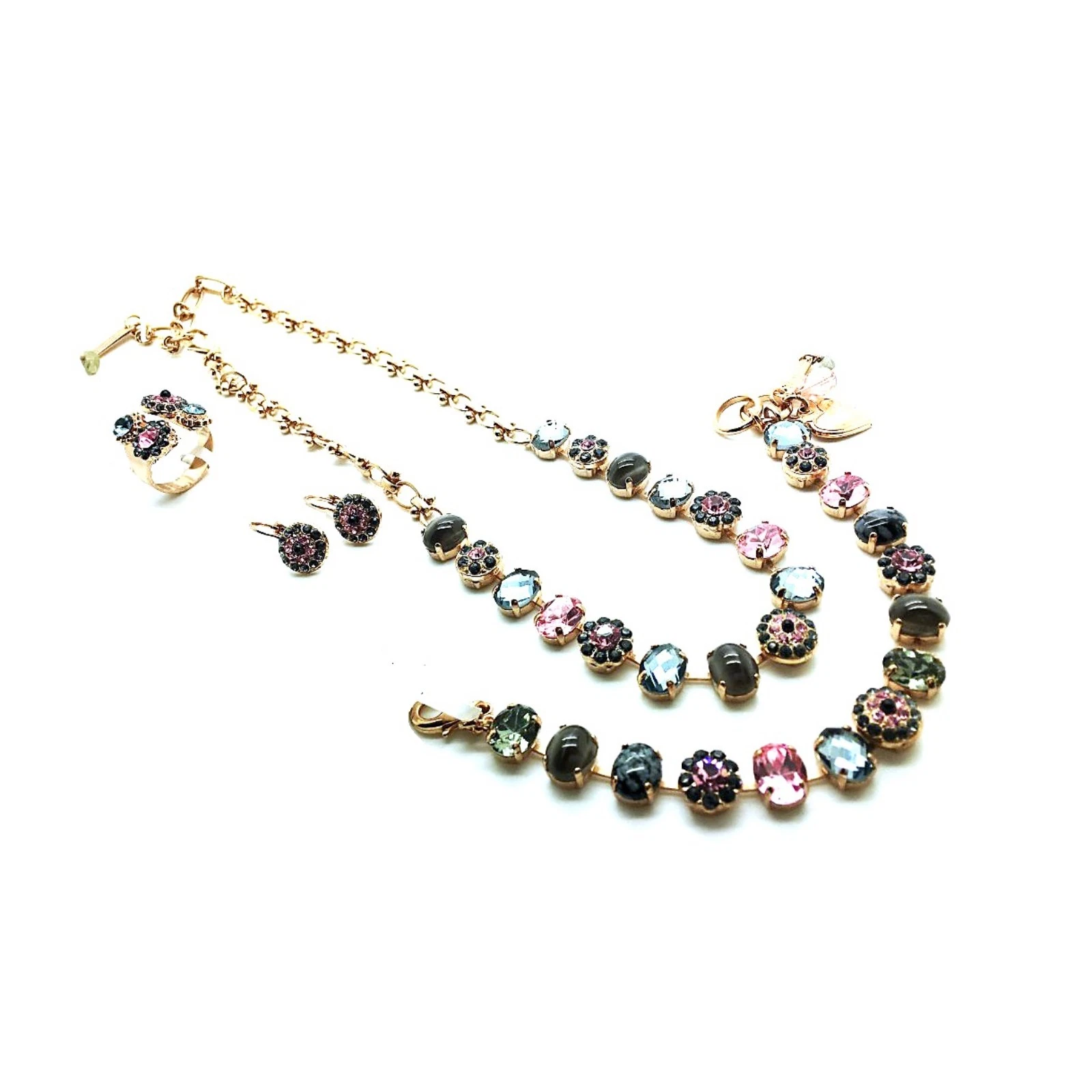 Jewelry Set By Mariana Woman Necklace, Bracelet, Earrings and Ring Rich Swaro...