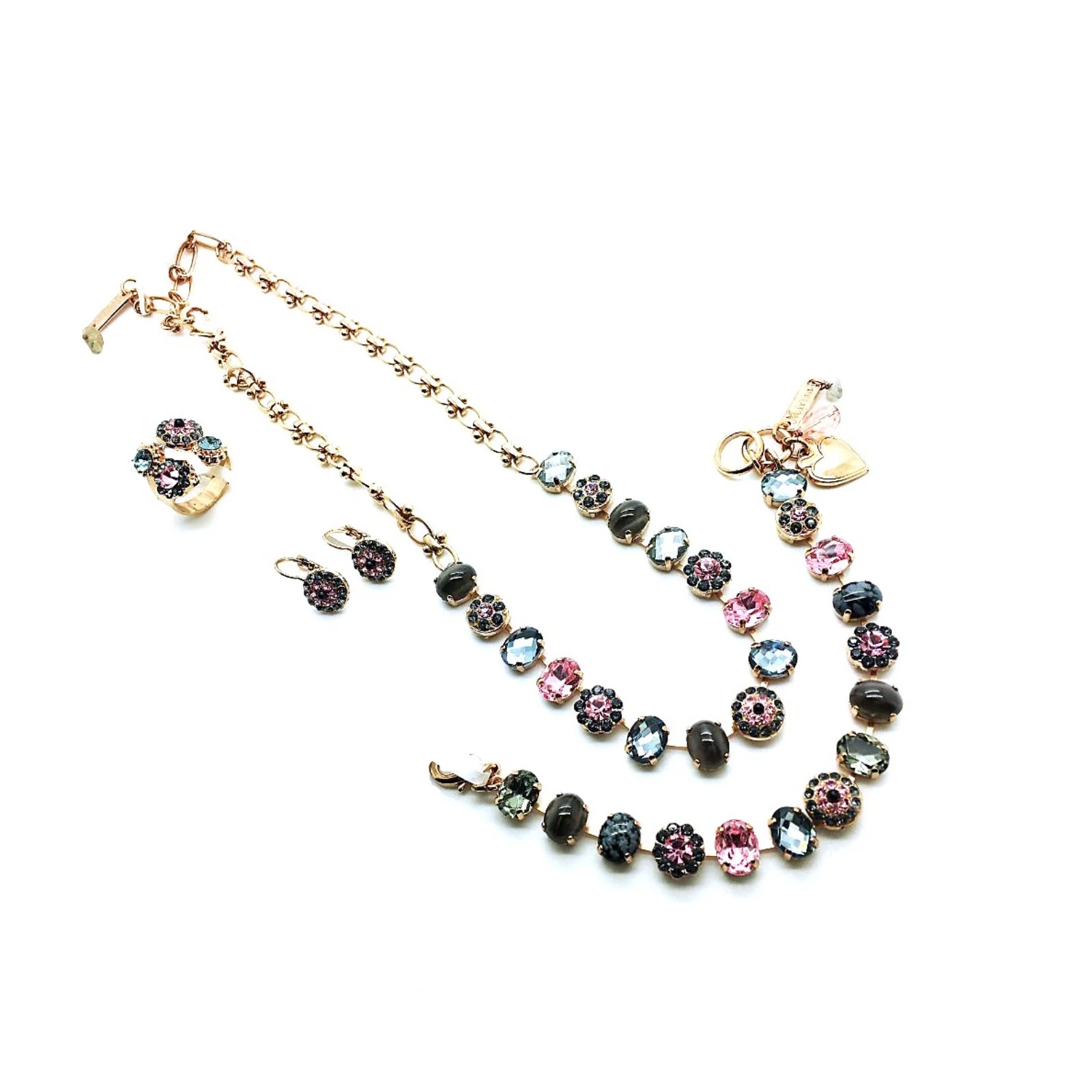 Jewelry Set By Mariana Woman Necklace, Bracelet, Earrings and Ring Rich Swaro...