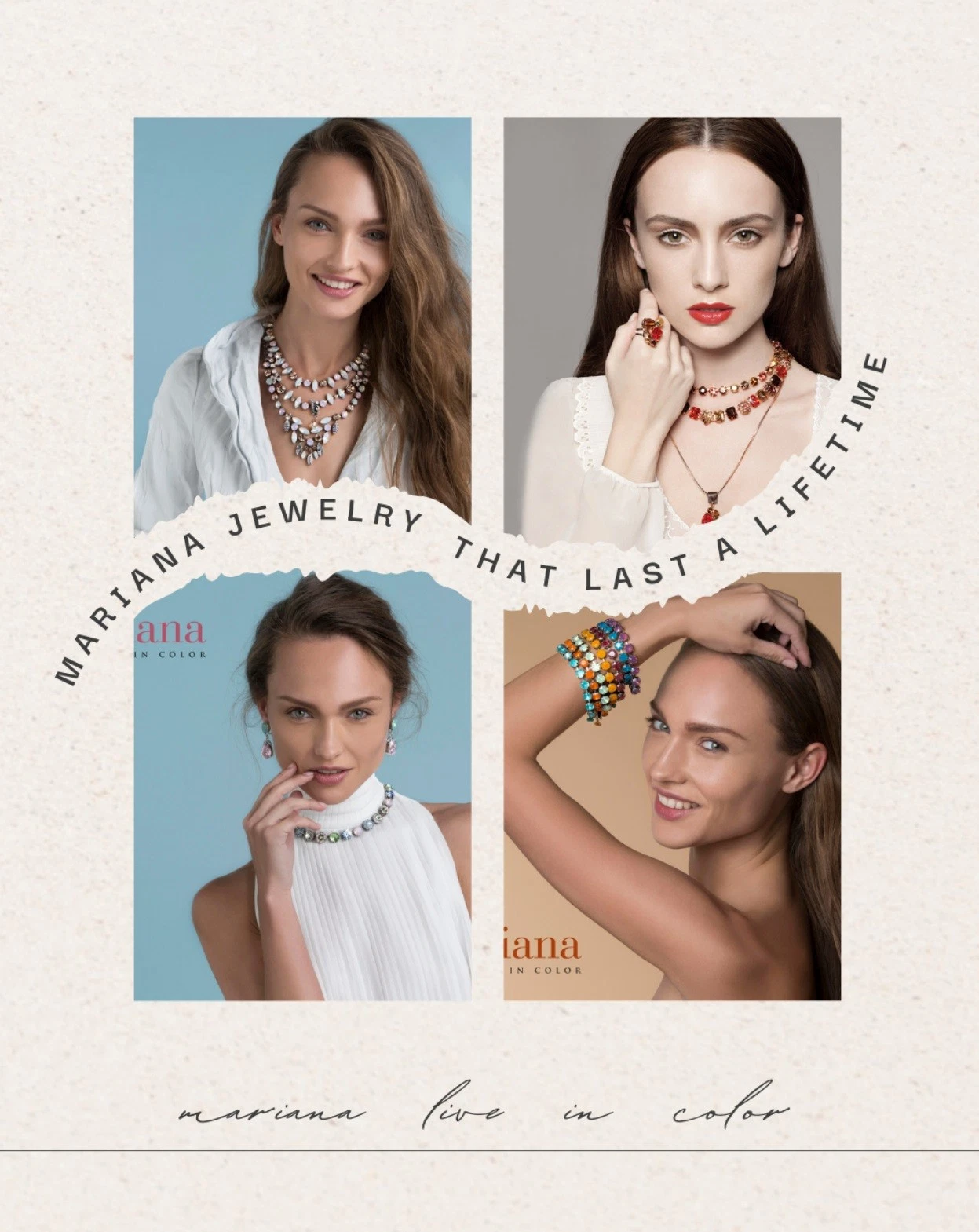 Jewelry Set By Mariana Woman Necklace, Bracelet, Earrings and Ring Rich Swaro..., view 5