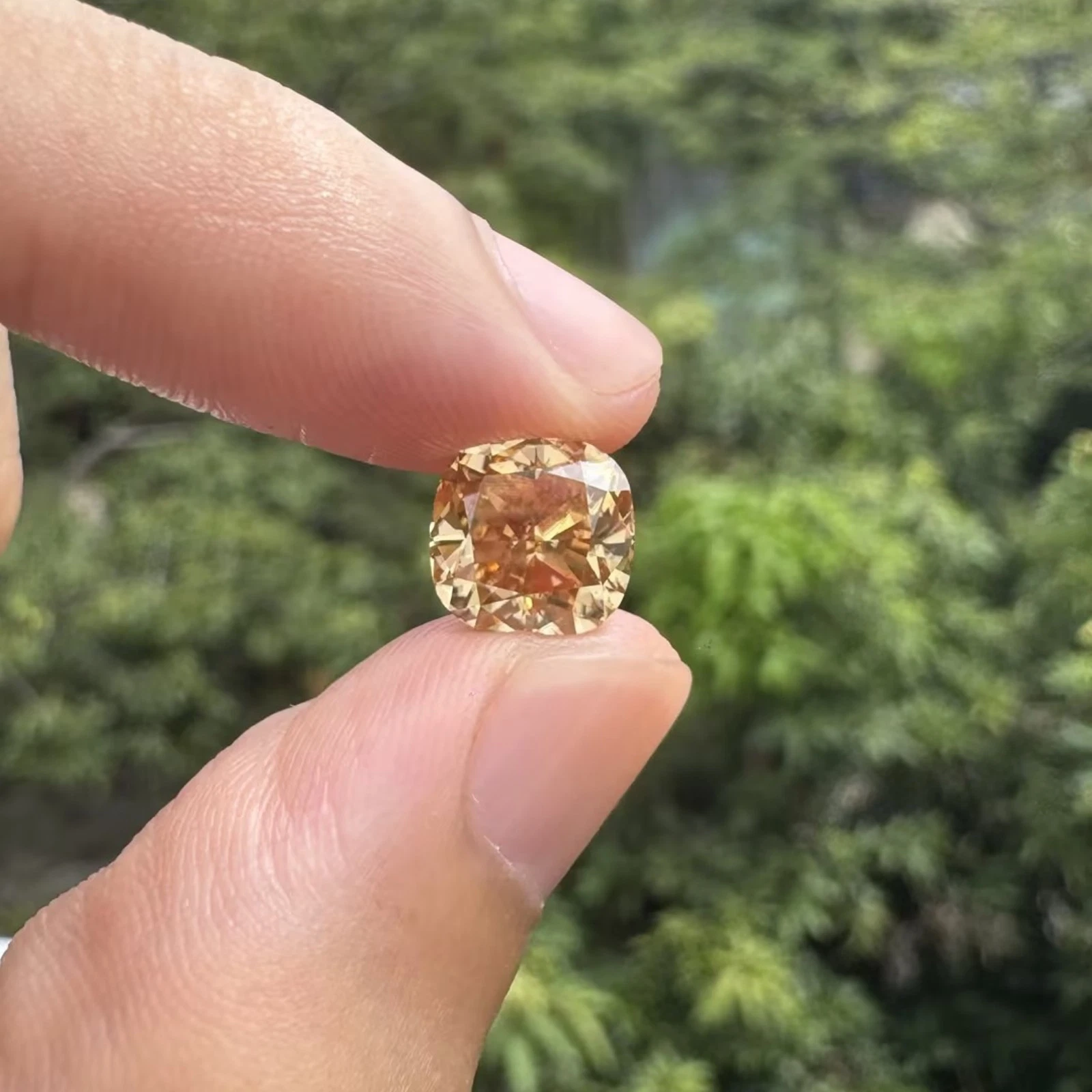 1-10ct Champagne Moissanite Stone A Set of 10 Shape GRA VVS1 for Ring Jewelry, view 10