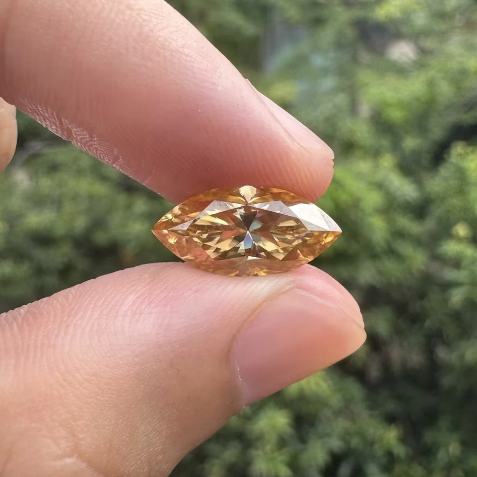 1-10ct Champagne Moissanite Stone A Set of 10 Shape GRA VVS1 for Ring Jewelry, view 4