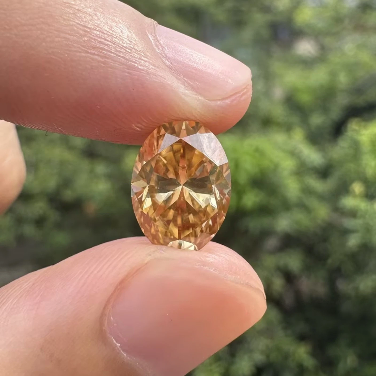 1-10ct Champagne Moissanite Stone A Set of 10 Shape GRA VVS1 for Ring Jewelry, view 8