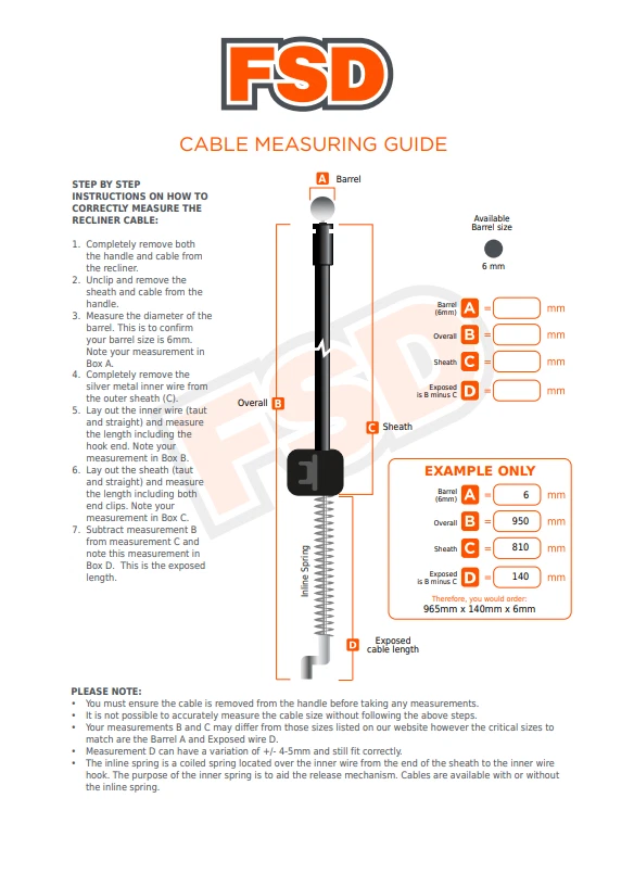 Brand New Quality Recliner Release Cable For Chair & Sofas - All Size Available