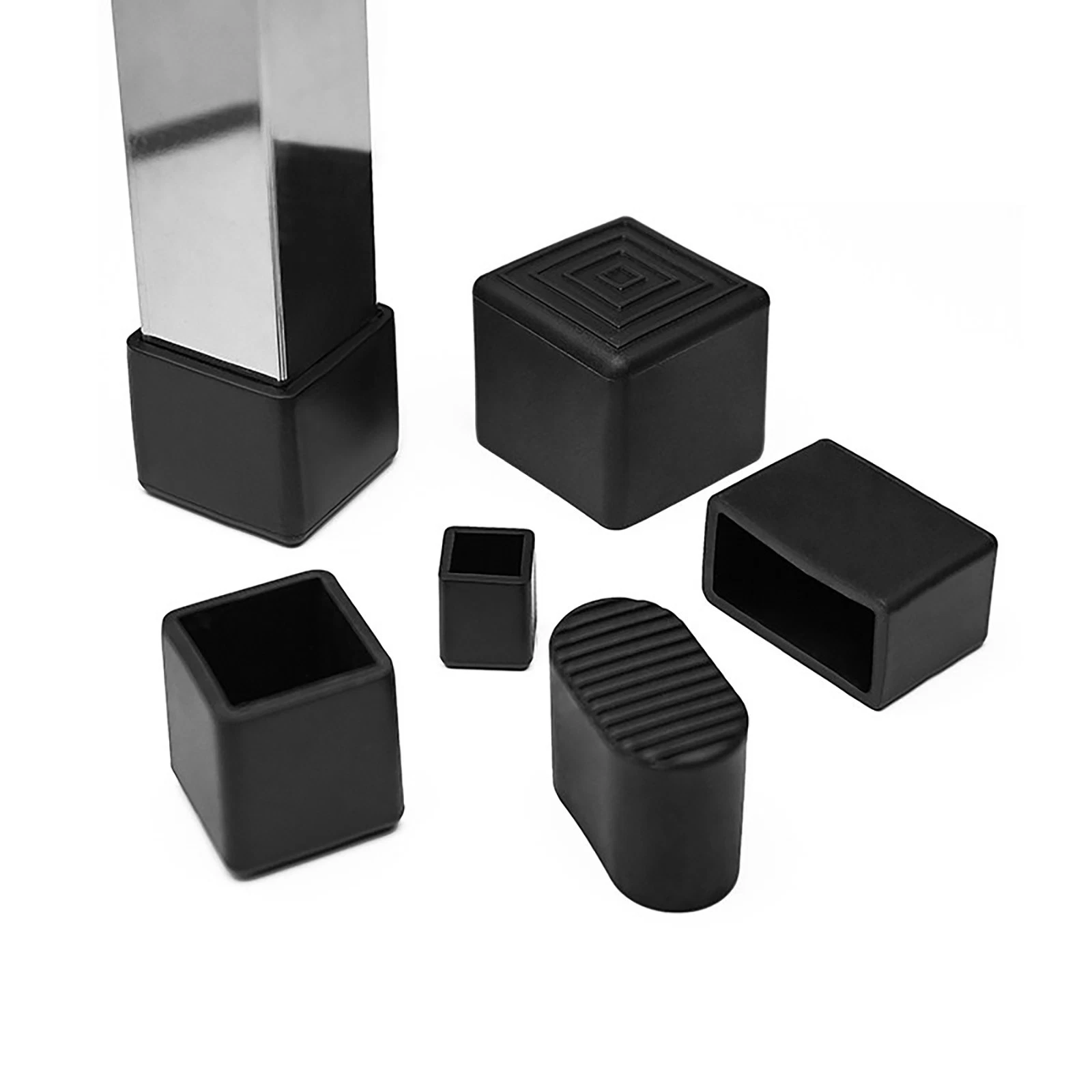 Round Square Rectangular Ferrules Furniture Feet Chair Leg Caps Bungs Rubber, view 2