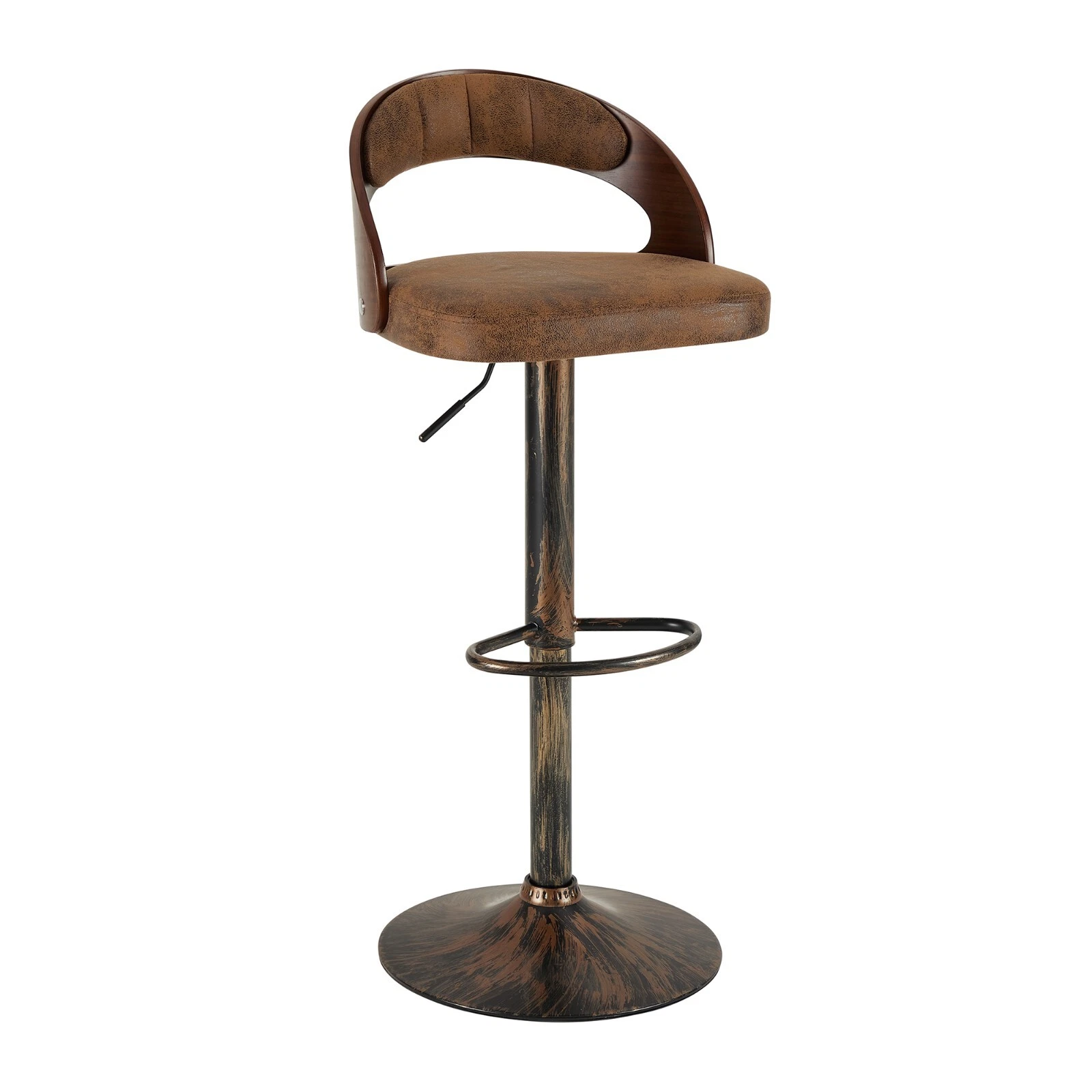 Set of 2 Adjustable Swivel Bar Stools PU Leather Counter Height Stools, view 14