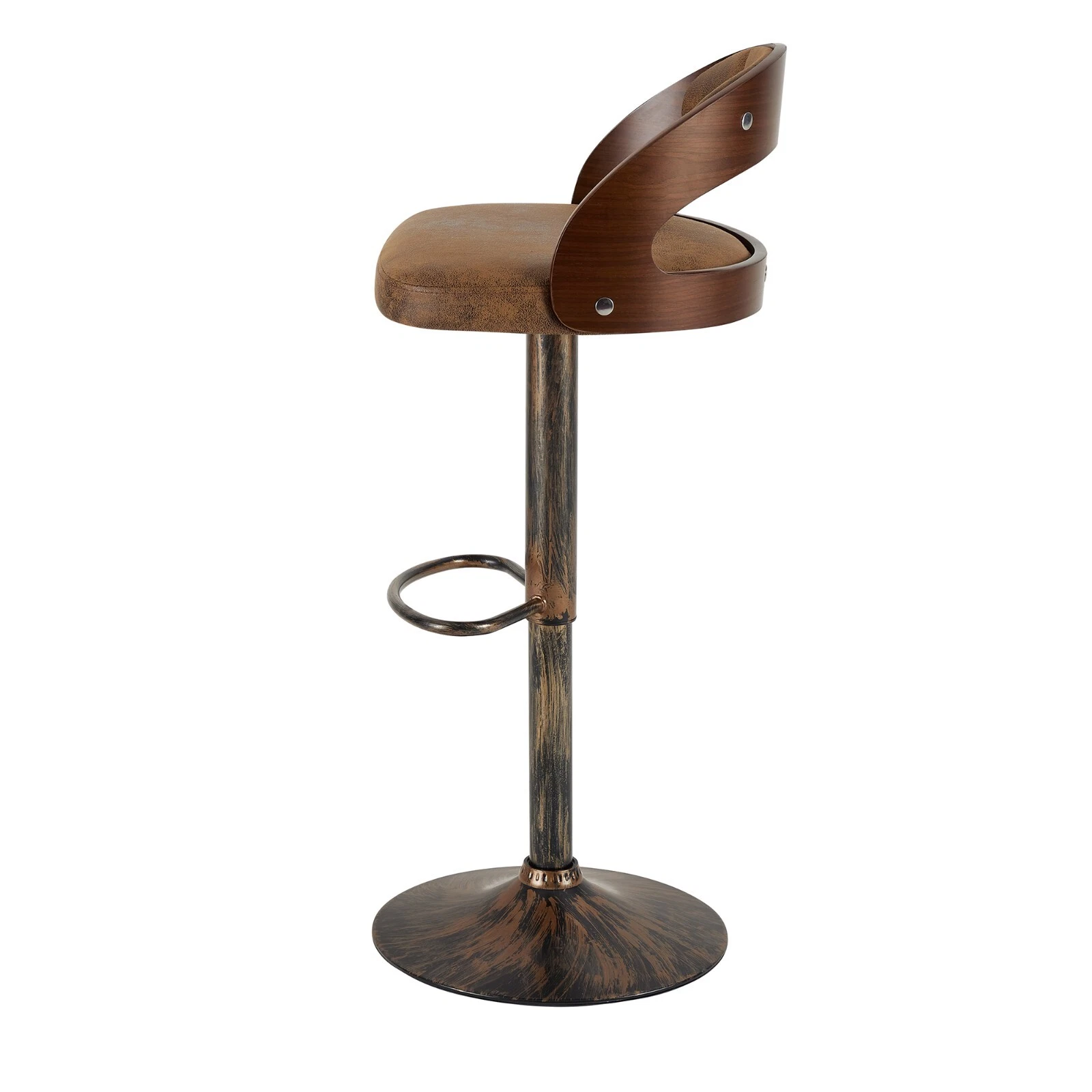 Set of 2 Adjustable Swivel Bar Stools PU Leather Counter Height Stools, view 15