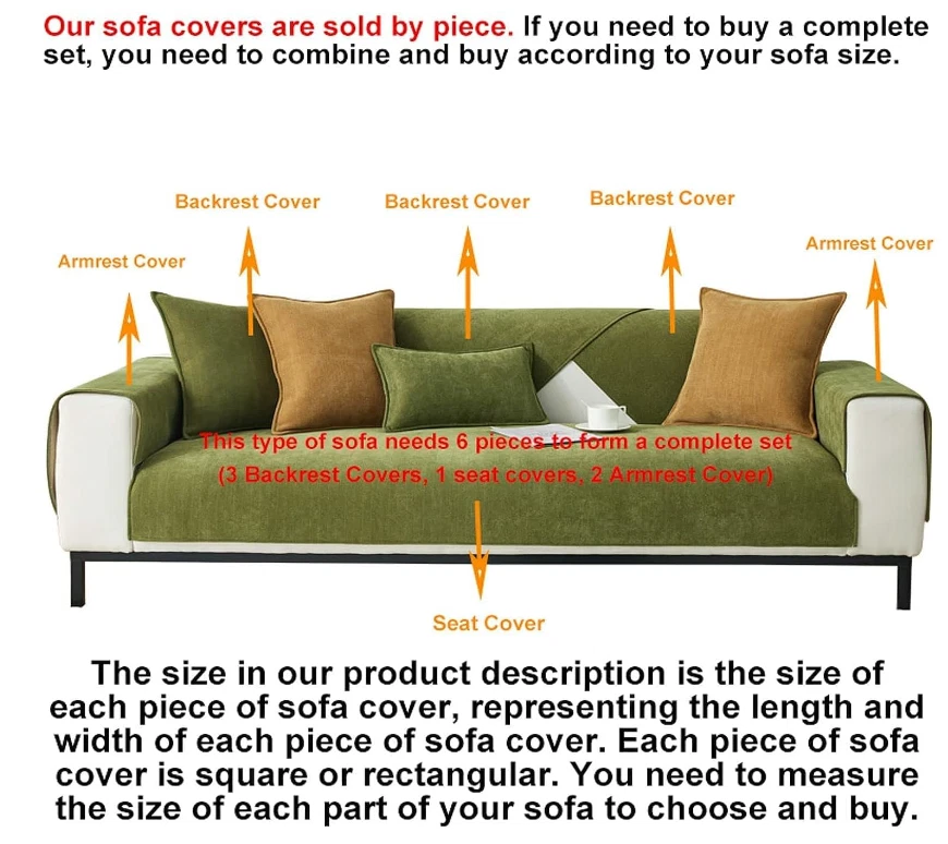 Funny Fuzzy Herringbone Chenille Fabric Furniture Protector Couch Cover, view 2