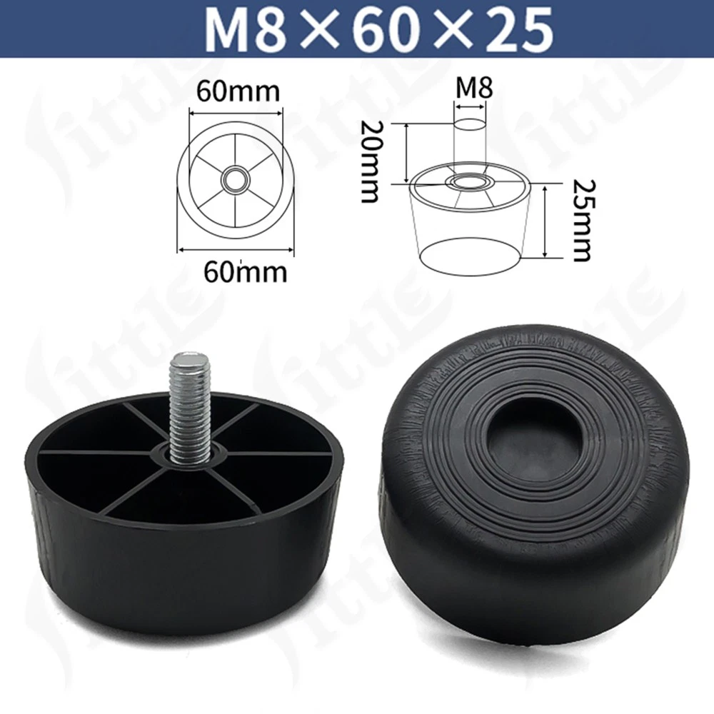 Black Plastic Screw In Furniture Feet Glide Divan Bed Base Legs Sofa Chair Feet, view 16
