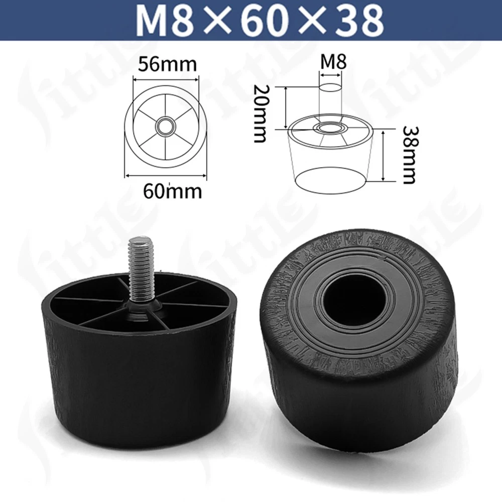 Black Plastic Screw In Furniture Feet Glide Divan Bed Base Legs Sofa Chair Feet, view 17