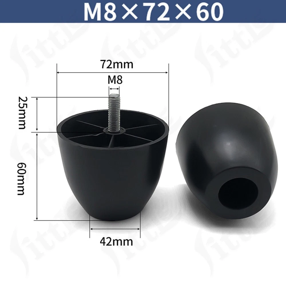 Black Plastic Screw In Furniture Feet Glide Divan Bed Base Legs Sofa Chair Feet, view 19