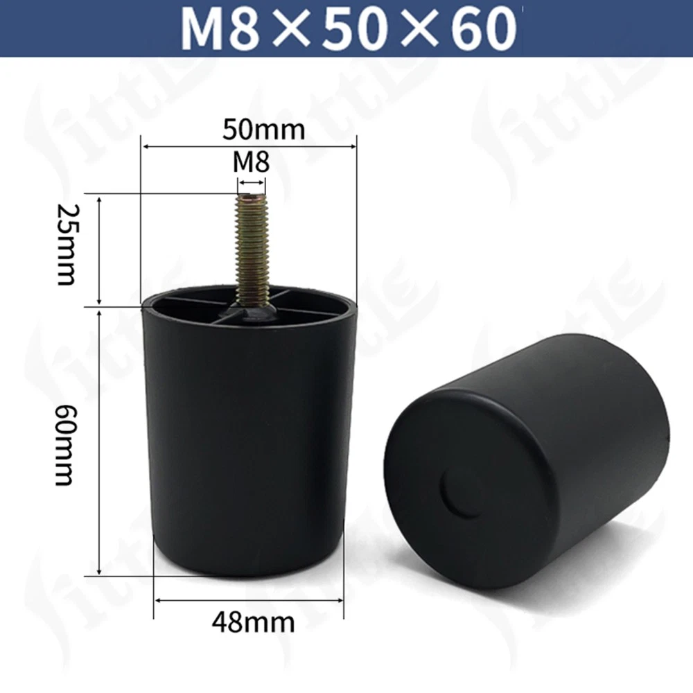 Black Plastic Screw In Furniture Feet Glide Divan Bed Base Legs Sofa Chair Feet, view 20