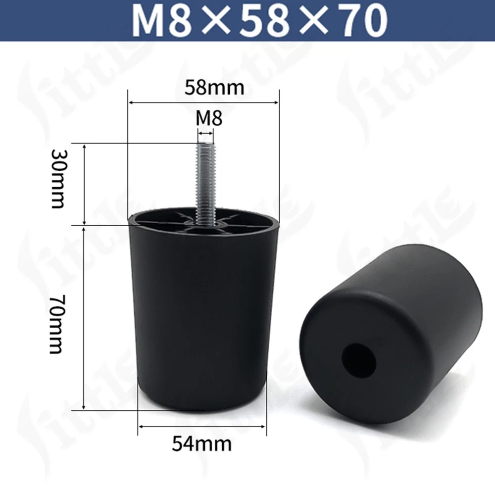 Black Plastic Screw In Furniture Feet Glide Divan Bed Base Legs Sofa Chair Feet, view 21