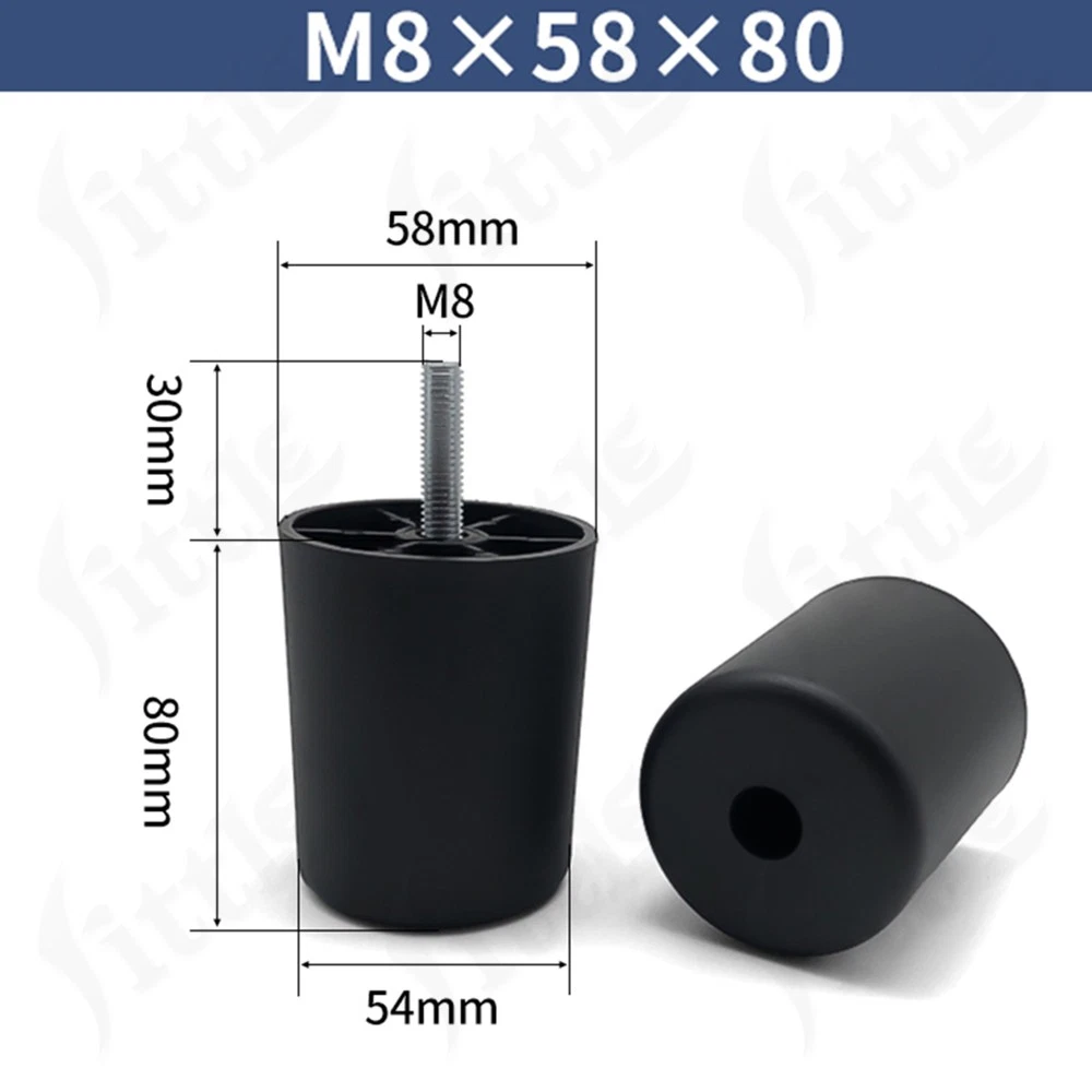 Black Plastic Screw In Furniture Feet Glide Divan Bed Base Legs Sofa Chair Feet, view 22