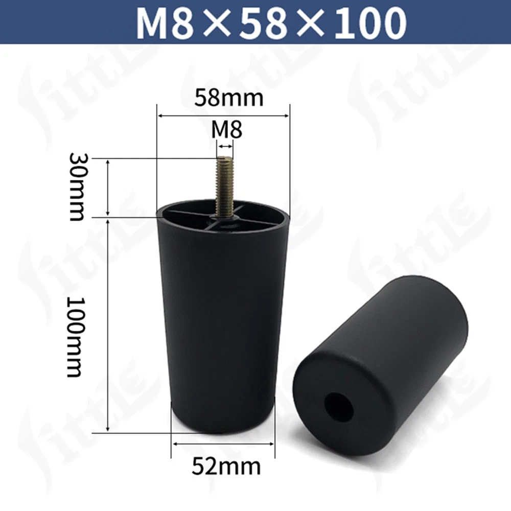 Black Plastic Screw In Furniture Feet Glide Divan Bed Base Legs Sofa Chair Feet, view 23