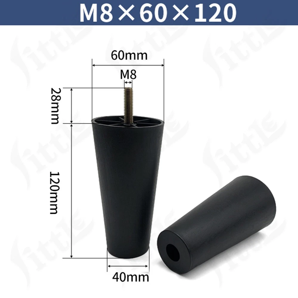 Black Plastic Screw In Furniture Feet Glide Divan Bed Base Legs Sofa Chair Feet, view 26