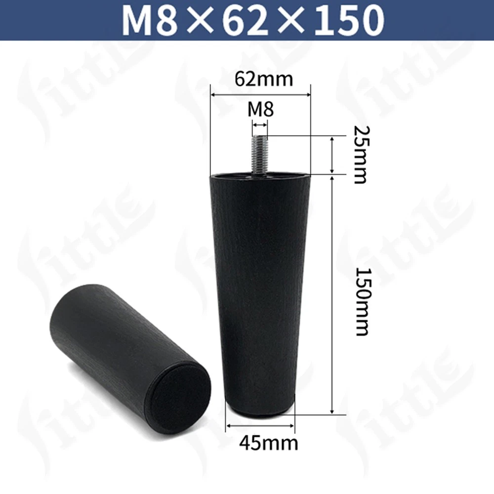 Black Plastic Screw In Furniture Feet Glide Divan Bed Base Legs Sofa Chair Feet, view 27