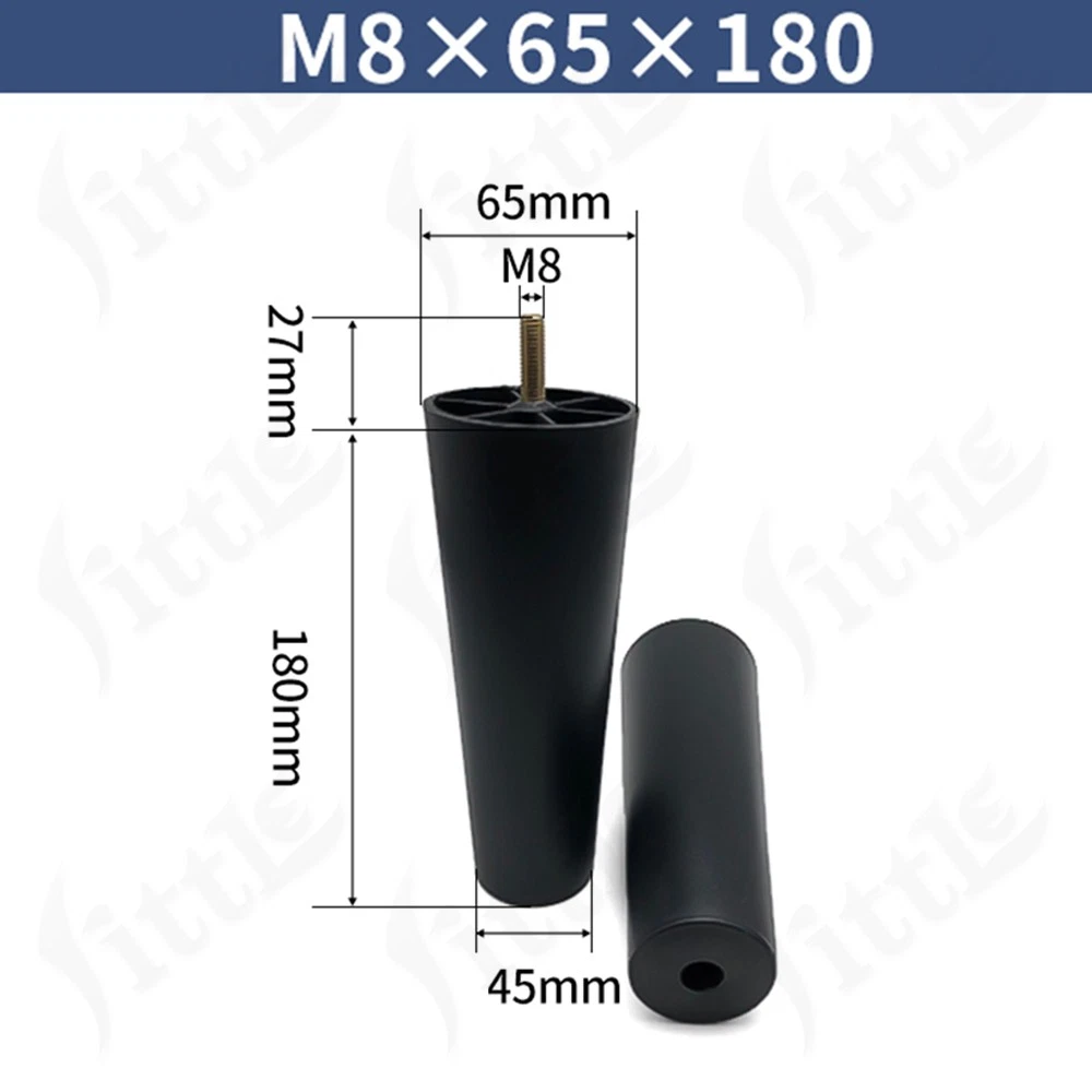 Black Plastic Screw In Furniture Feet Glide Divan Bed Base Legs Sofa Chair Feet, view 29