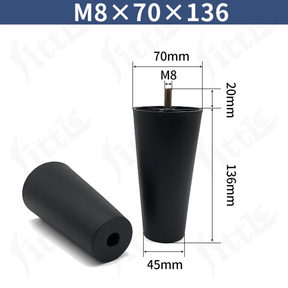 Black Plastic Screw In Furniture Feet Glide Divan Bed Base Legs Sofa Chair Feet, view 30