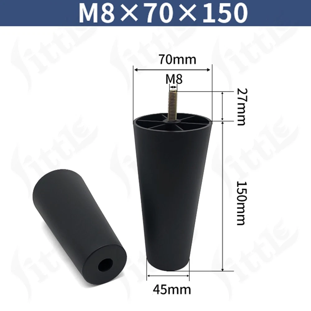 Black Plastic Screw In Furniture Feet Glide Divan Bed Base Legs Sofa Chair Feet, view 31