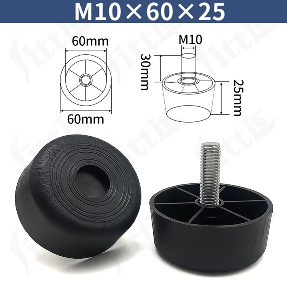 Black Plastic Screw In Furniture Feet Glide Divan Bed Base Legs Sofa Chair Feet, view 34