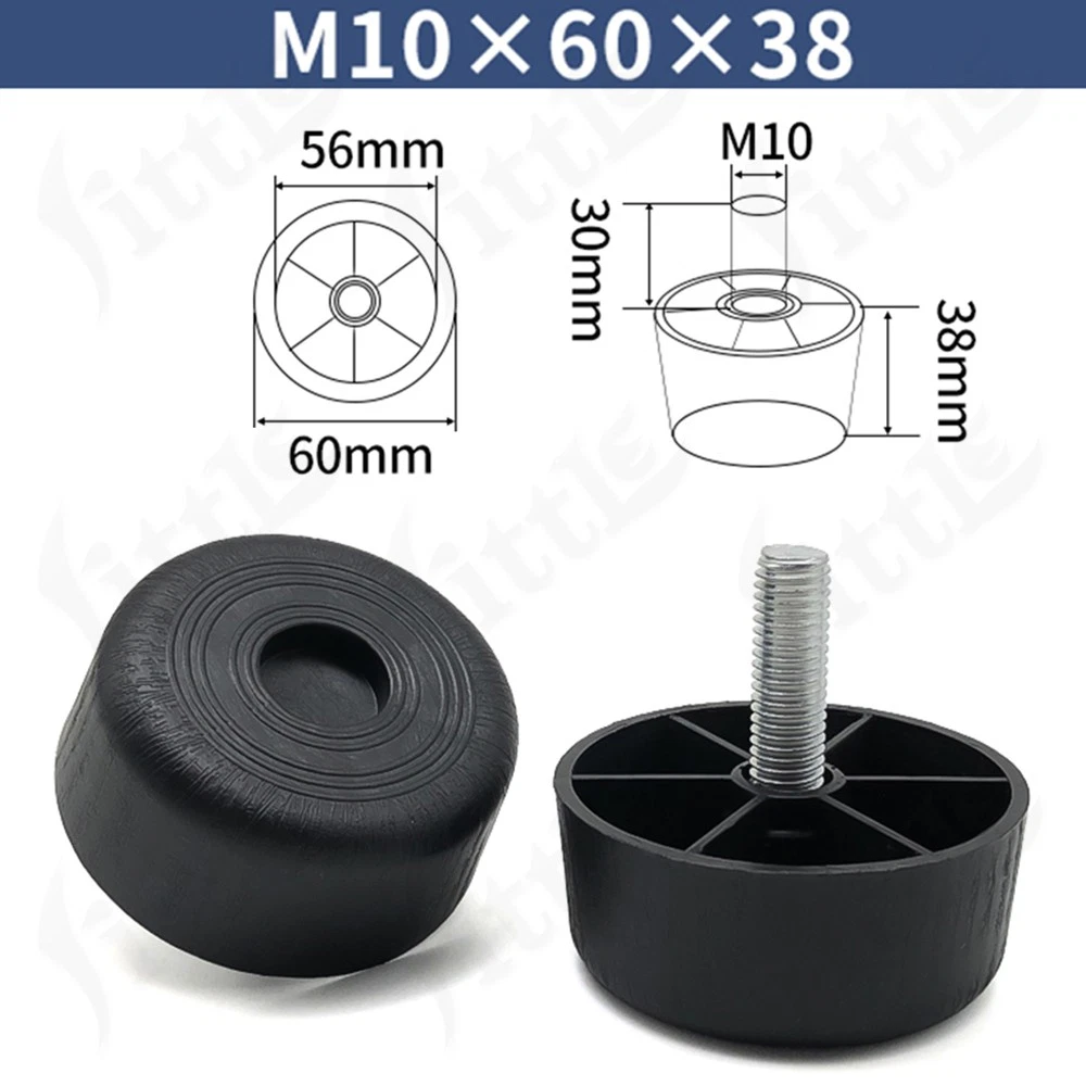 Black Plastic Screw In Furniture Feet Glide Divan Bed Base Legs Sofa Chair Feet, view 35