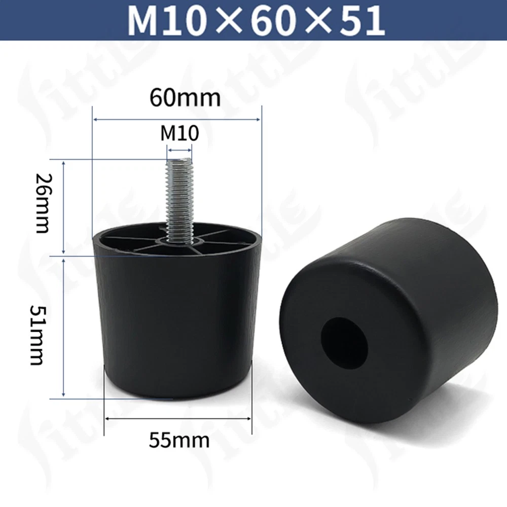 Black Plastic Screw In Furniture Feet Glide Divan Bed Base Legs Sofa Chair Feet, view 36