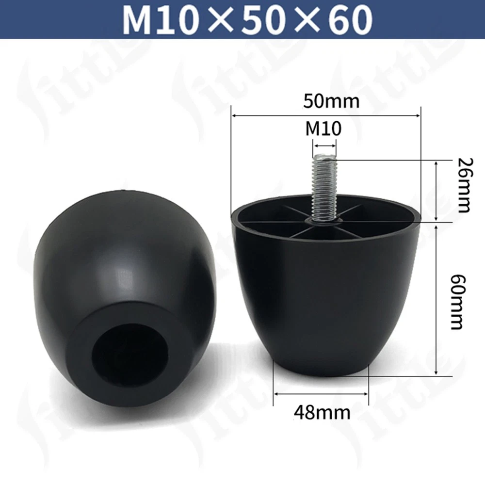 Black Plastic Screw In Furniture Feet Glide Divan Bed Base Legs Sofa Chair Feet, view 37