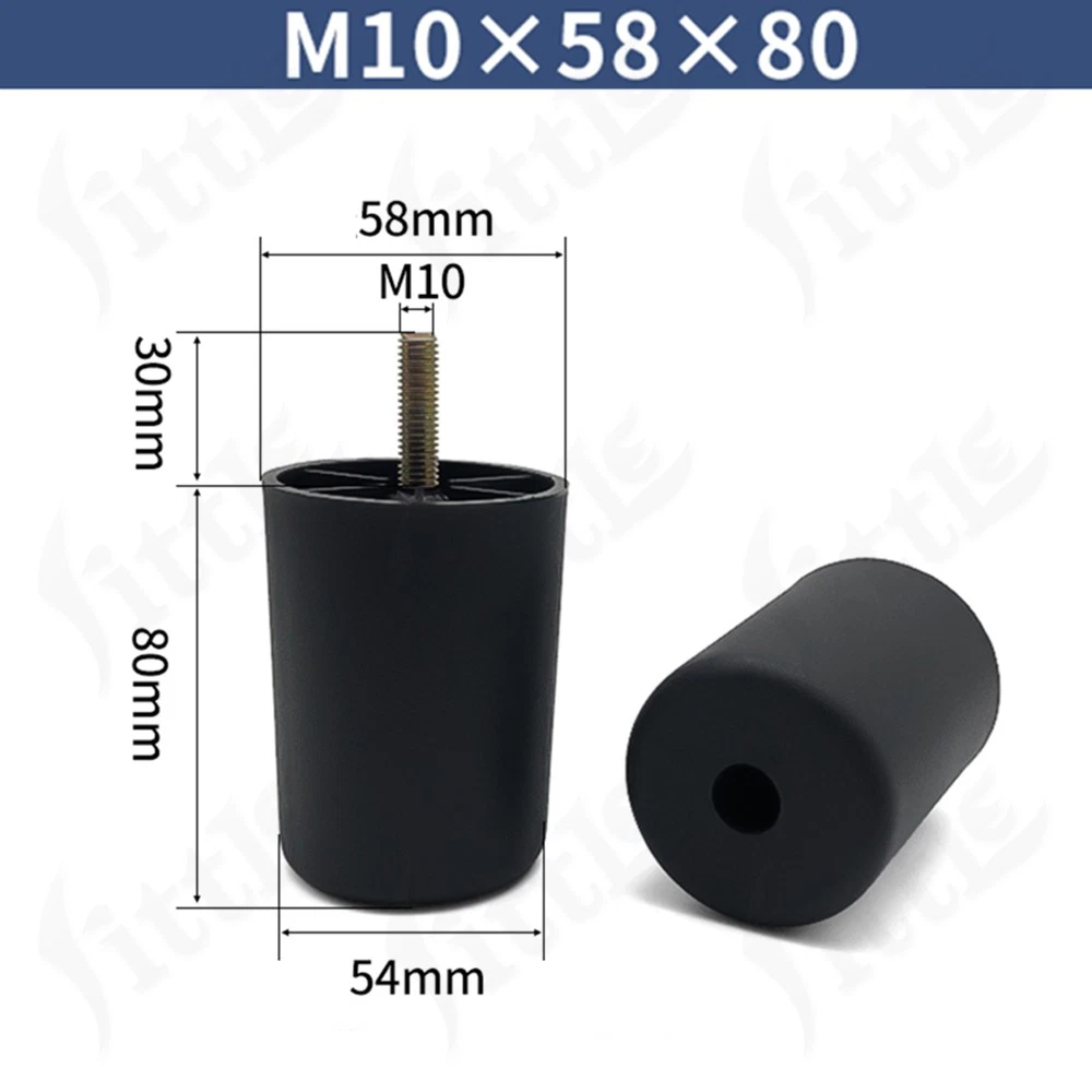 Black Plastic Screw In Furniture Feet Glide Divan Bed Base Legs Sofa Chair Feet, view 39