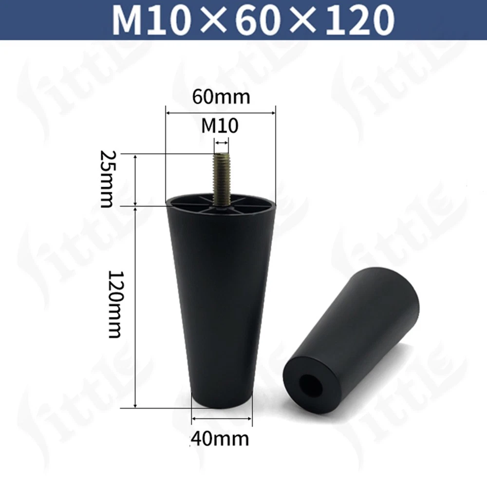 Black Plastic Screw In Furniture Feet Glide Divan Bed Base Legs Sofa Chair Feet, view 40