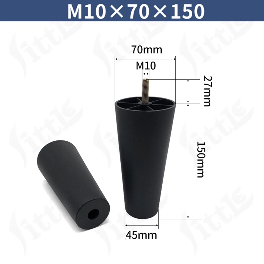 Black Plastic Screw In Furniture Feet Glide Divan Bed Base Legs Sofa Chair Feet, view 42