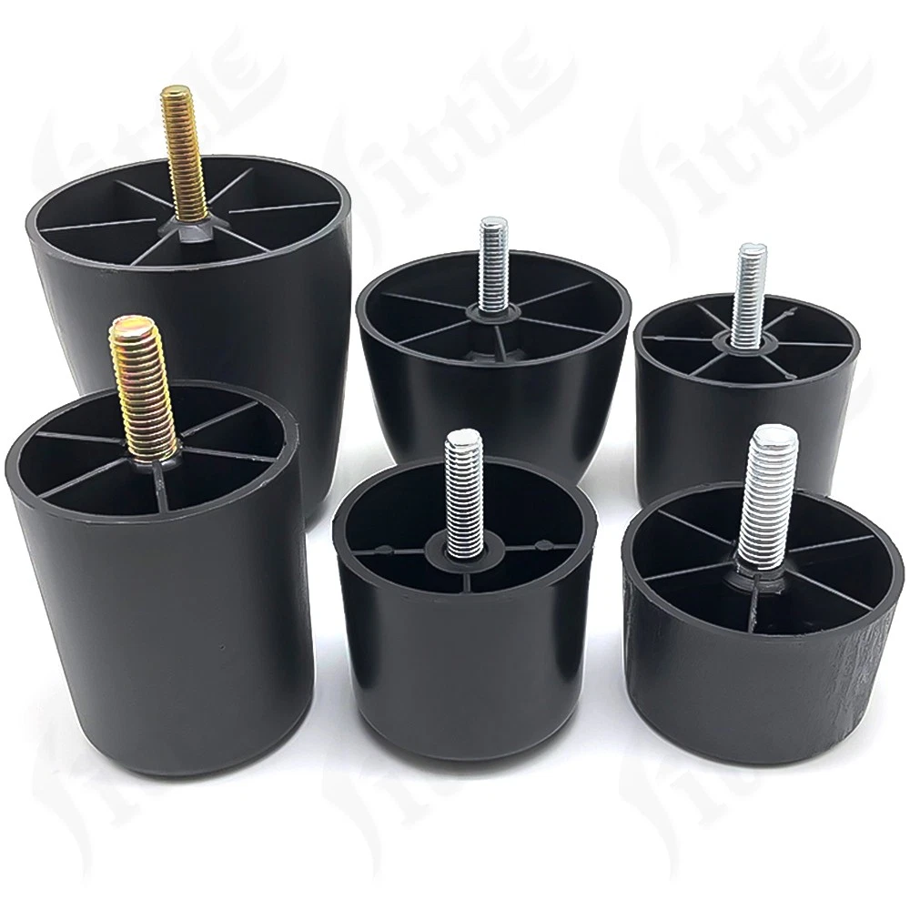 Black Plastic Screw In Furniture Feet Glide Divan Bed Base Legs Sofa Chair Feet, view 7