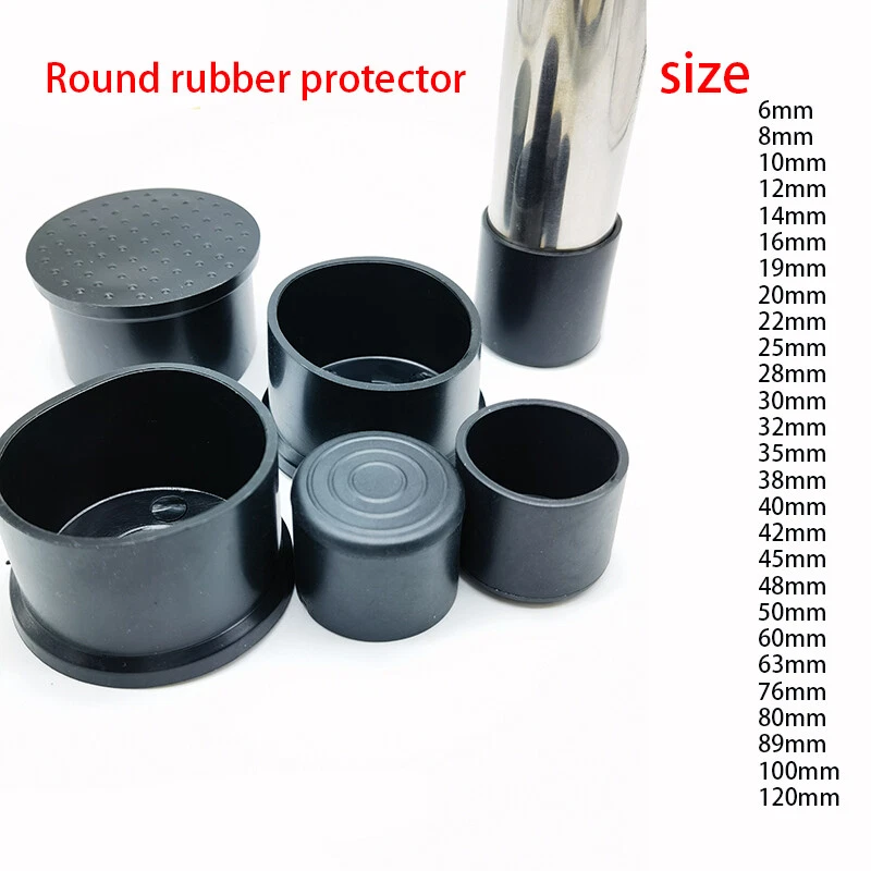 Round Rubber Furniture Foot Table Chair Leg End Cap Cover Tips Floor Protector