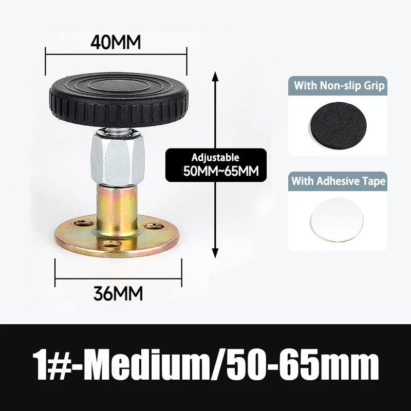 No-Drill Adjustable Metal Furniture Leg Risers Anti-Slip for Desk/Table/Bed, view 12