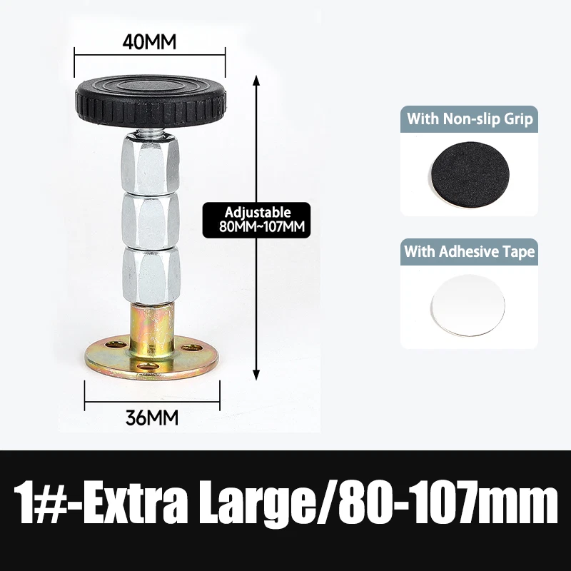 No-Drill Adjustable Metal Furniture Leg Risers Anti-Slip for Desk/Table/Bed, view 14