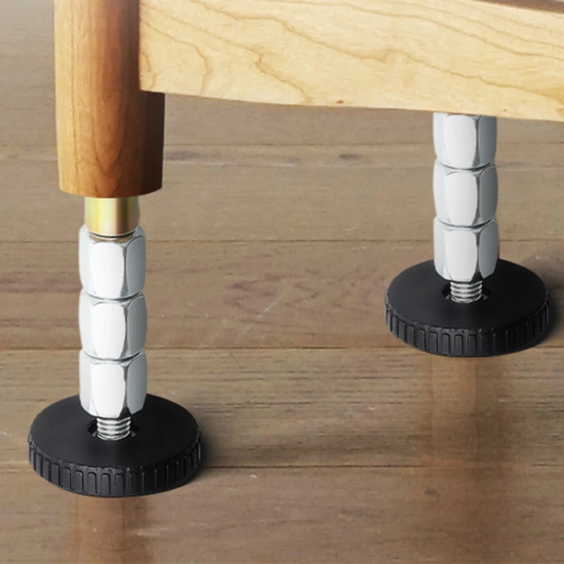 No-Drill Adjustable Metal Furniture Leg Risers Anti-Slip for Desk/Table/Bed, view 3