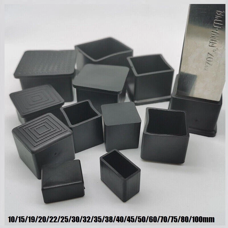 Square Rubber Chair Ferrules AntiScratch Floor Protector Table Feet Leg Cap End