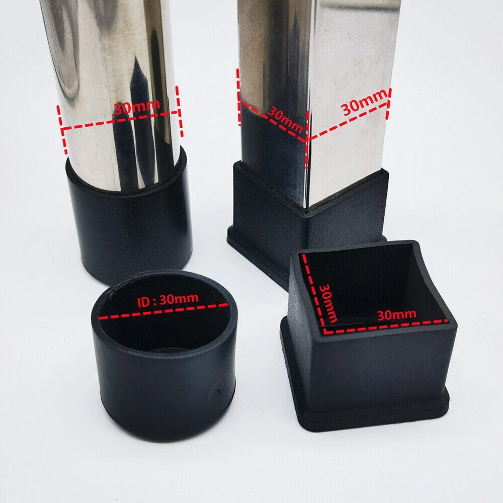 Square Rubber Chair Ferrules AntiScratch Floor Protector Table Feet Leg Cap End, view 2