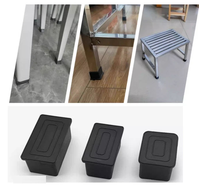 Square Rubber Chair Ferrules AntiScratch Floor Protector Table Feet Leg Cap End, view 7