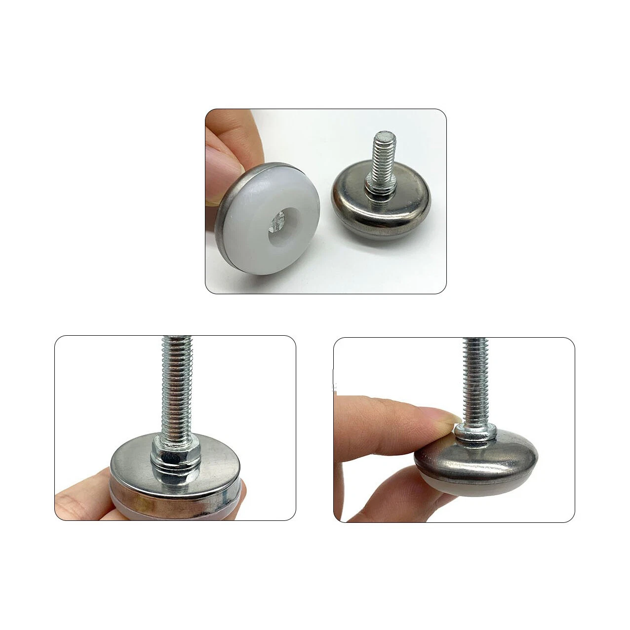 Adjustable Leveling Furniture Feet M6 M8 Screws Stainless Steel Leveling Foot, view 4
