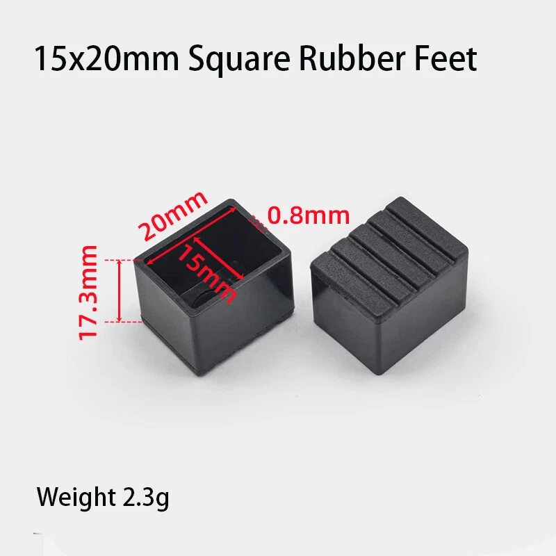 Square Rubber Furniture Foot Table Chair Leg End Caps Covers Floor Protector PVC, view 11