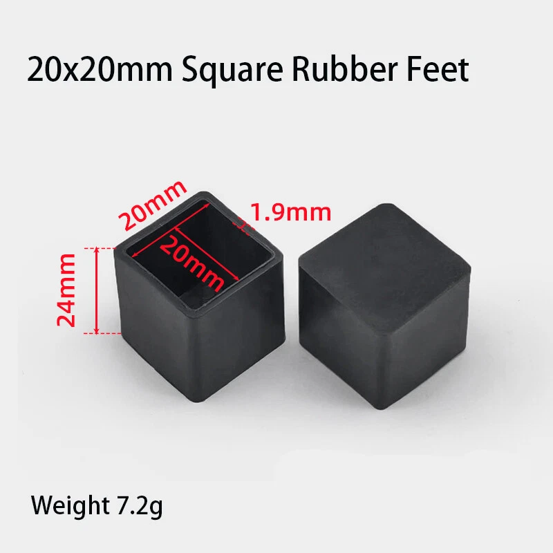 Square Rubber Furniture Foot Table Chair Leg End Caps Covers Floor Protector PVC, view 14